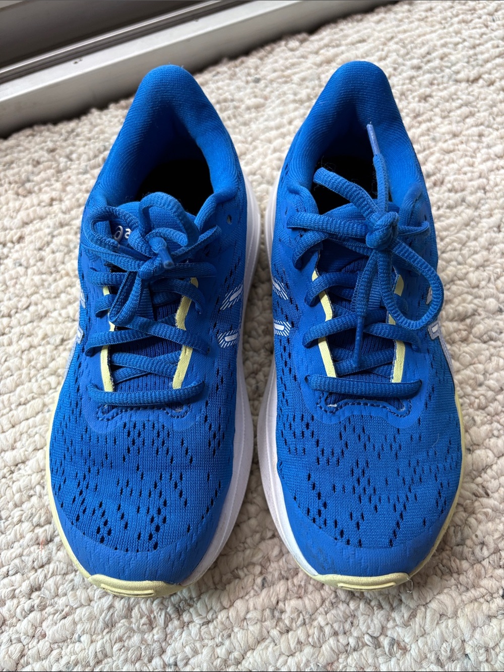 Asics Kids Royal Blue and Yellow Lace-Up Sneakers